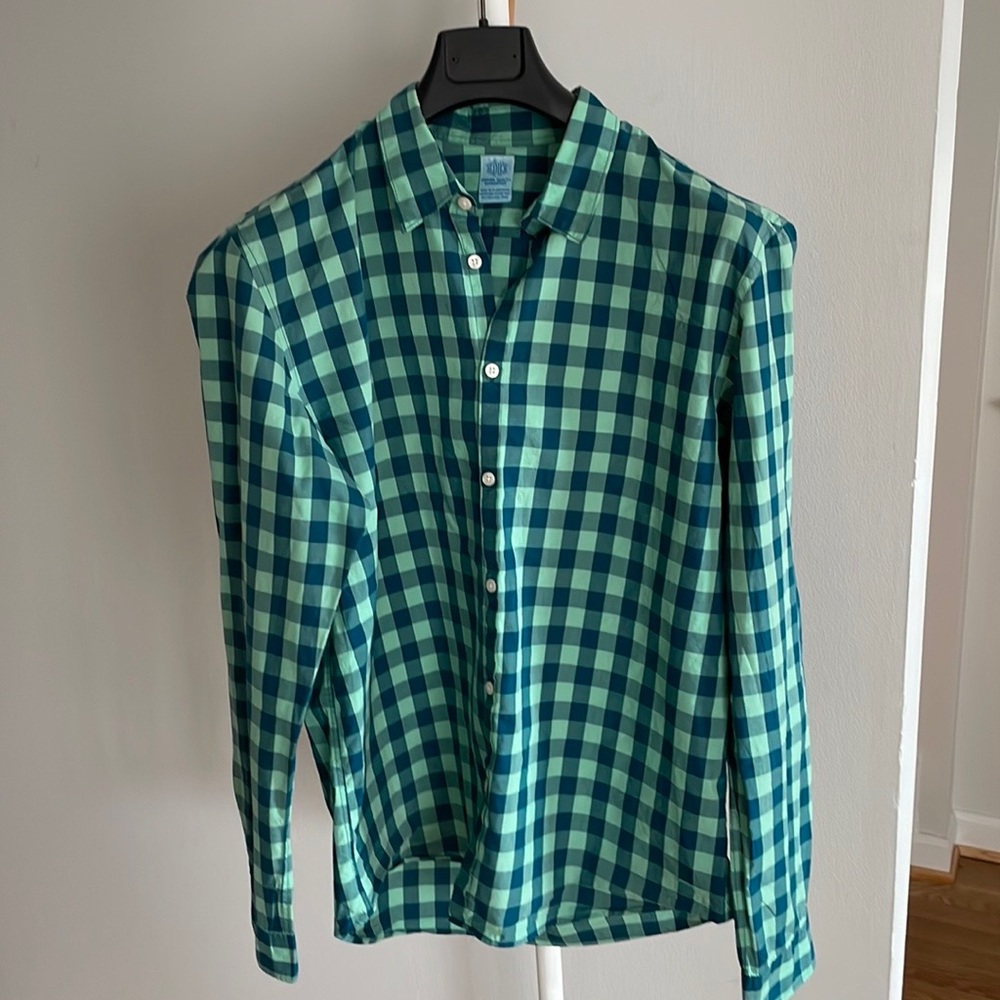 Scotch & Soda green and blue long sleeve poplin shirt